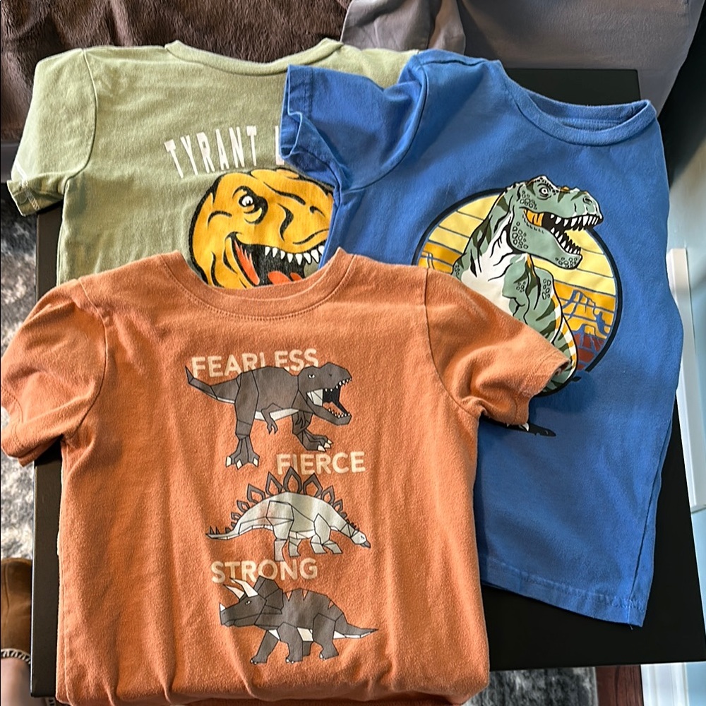 Dinosaur Graphic Kids T-Shirts - Orange, Blue, Green
